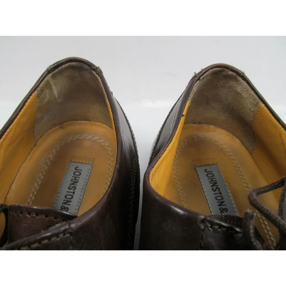 Johnston & Murphy Leather Oxford Bicycle toe Brown Mens US size 11.5 M